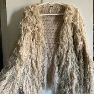 Free people shaggy sweater coat